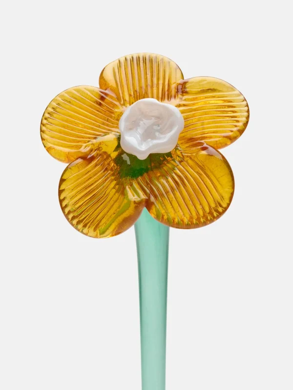 HOFF Deco | Deco | MOUTHBLOWN CRYSTAL FLOWER MUSTARD