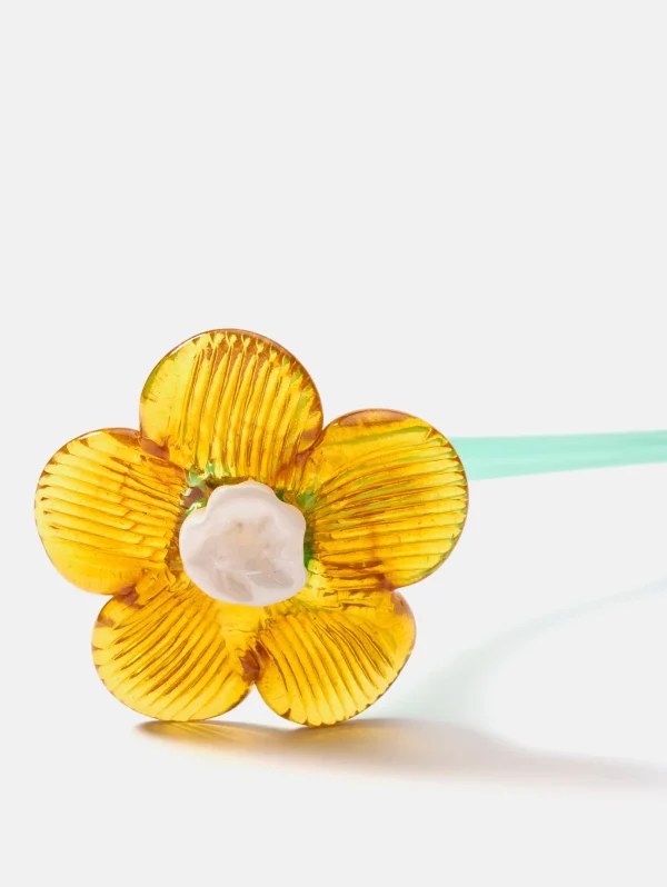 HOFF Deco | Deco | MOUTHBLOWN CRYSTAL FLOWER MUSTARD